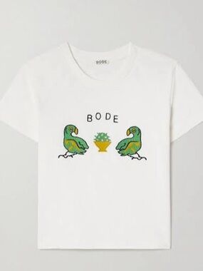 bode parrot embroidered t shirt - size small